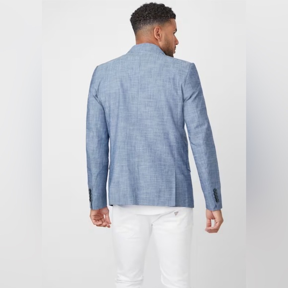 Guess Men’s Chambray Blazer - Picture 2 of 9